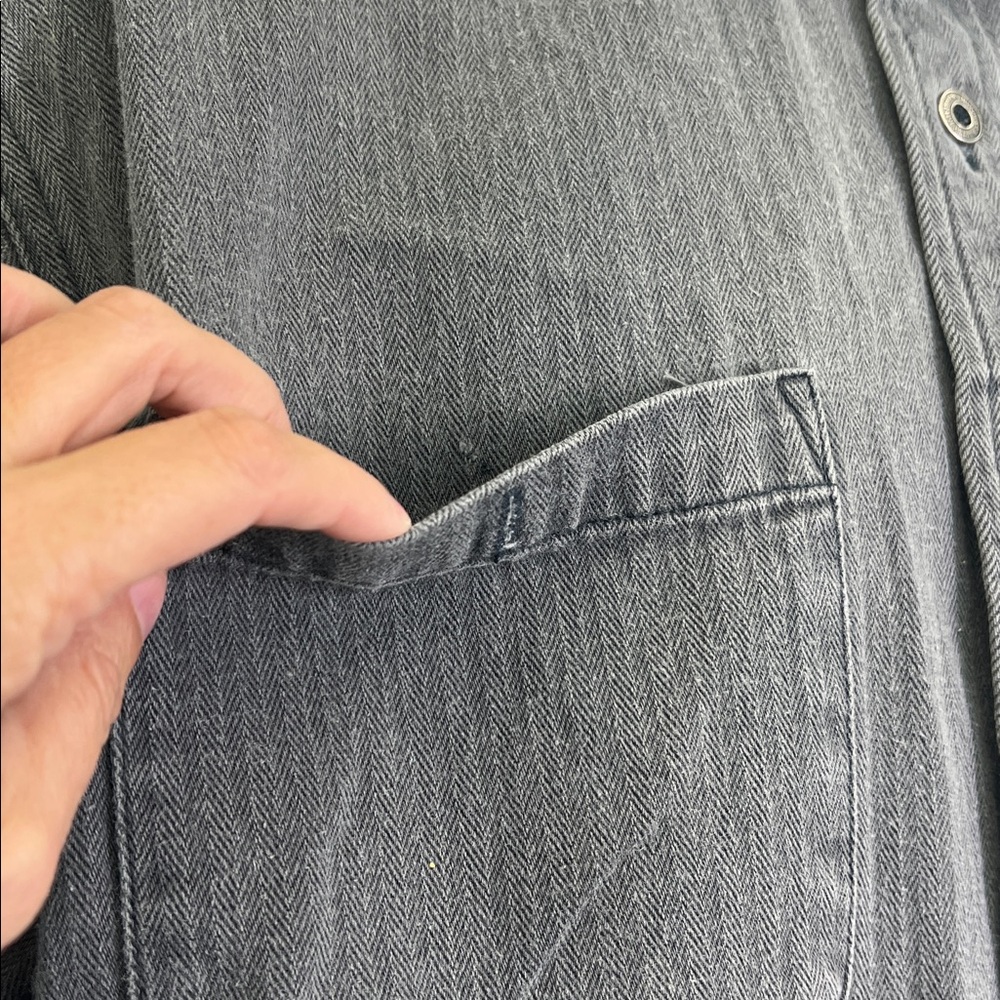 Harley Davidson - Vintage Gray Stonewashed Harley  Button Down Shirt Size Medium - Picture 4 of 11